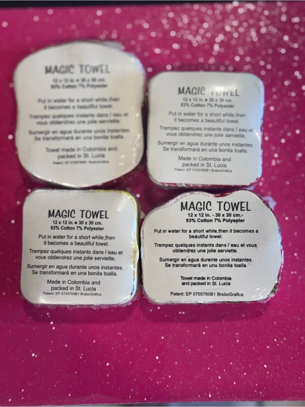 Vintage 2006 Four Pack Disney Magic Towel Collectibles!